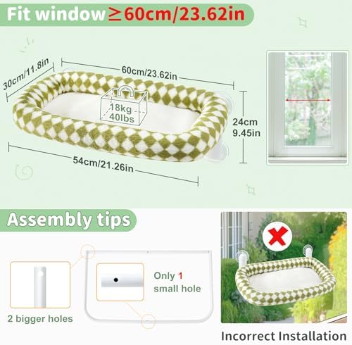 Sunhoo Foldable Cat Window Perch, Large Suction Cup Kitty Hammock - Image 4