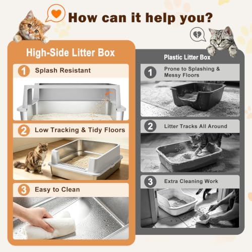 AIPERRO Extra Large Stainless Steel Litter Box - Image 4