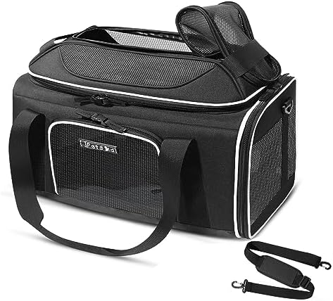 Petskd Top-Expandable Small Pet Carrier 17"x12"x8.5" Airline Approved by Petskd