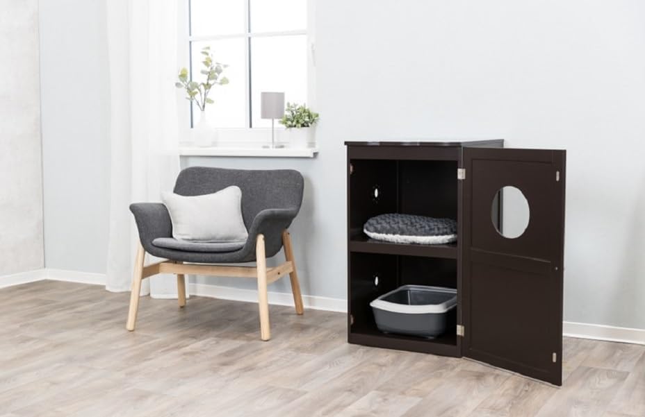 Trixie 2 Story Furniture Litter Box Enclosure, Hidden Litter Box - Image 3