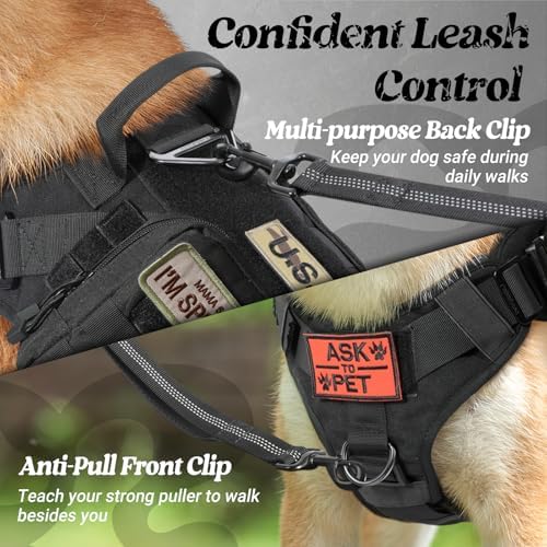 rabbitgoo Tactical Dog Harness for Medium, Heavy Duty Military No Pull Vest - Image 5