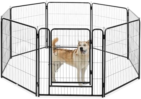 NEWBULIG Dog Playpen Indoor 8 Panels 32 Inch, Outdoor Metal Dog Fence Pen by NEWBULIG