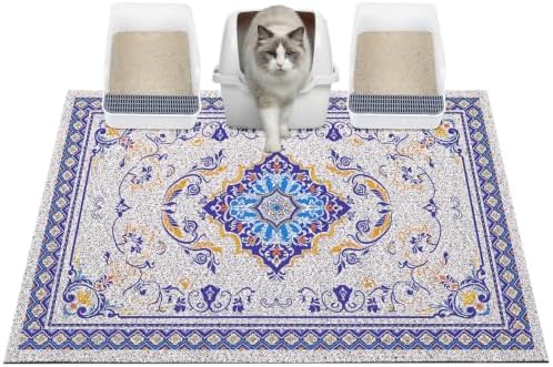 Glittme Cat Litter Mat 40"x30" Non-Slip Washable Trapping Mat by Glittme
