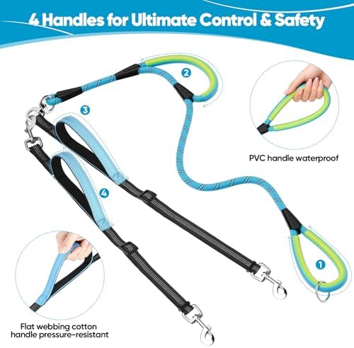 XiaZ Double Leash for Two Dogs No Tangle for Large Medium Dogs - Image 2