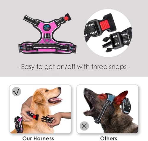 PHOEPET No Pull Dog Harness Medium Reflective Front Clip Vest - Image 3