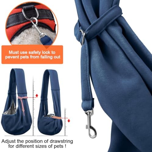Tomkas Small Dog Cat Sling Carrier Puppy Purse Travel Wrap Soft Crossbody Pet - Image 7