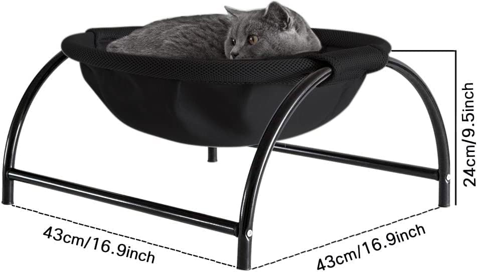 JUNSPOW Cat Bed Sleeping Cat Hammock, 16.9in x 16.9in x 9.5in - Image 4