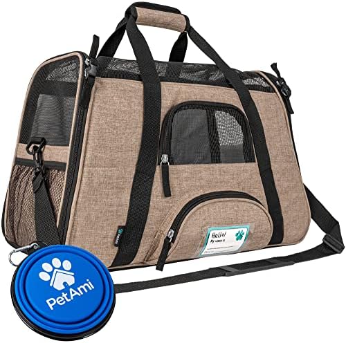 PetAmi Airline Approved Pet Carrier Cats & Small Dogs, Large Heather Taupe by PetAmi