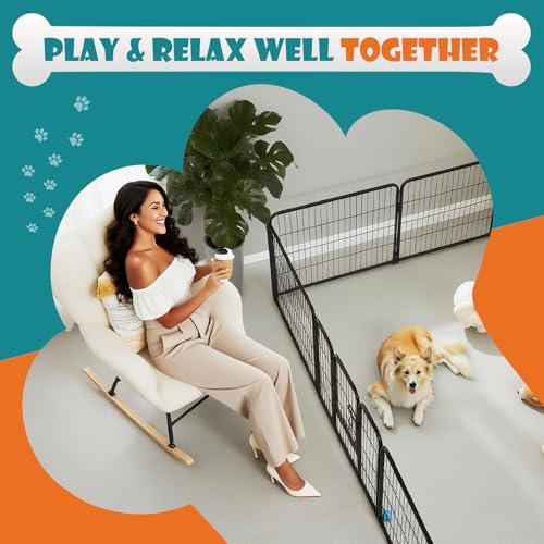 NEWBULIG Dog Playpen Indoor 8 Panels 24 Inch, Outdoor Metal Dog Fence Pen - Image 3