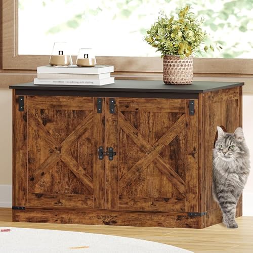 Hzuaneri Cat Litter Box Enclosure, Hidden Litter Box Furniture by Hzuaneri