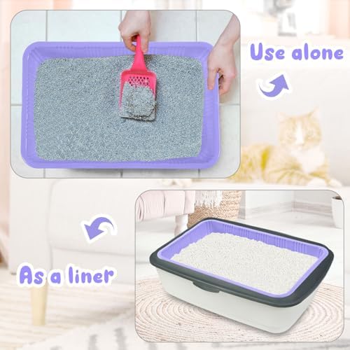 Tessco for you 30 Pack Disposable Litter Boxes for Cats, Light Purple - Image 4