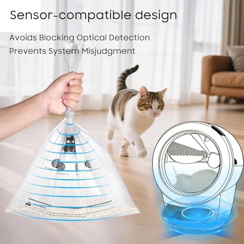 90 Pack Cat Litter Box Robot Model 5/4/3 Waste Bags, Tear Resistant, Transparent - Image 4