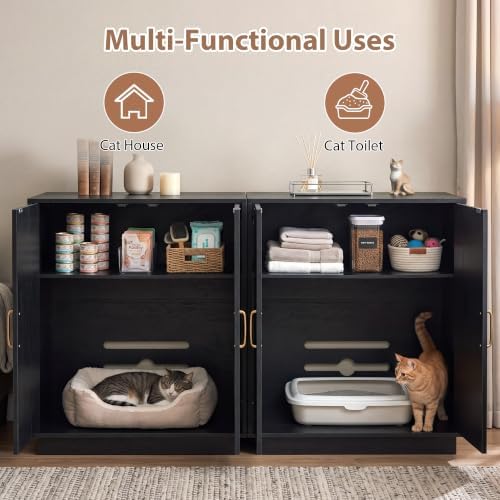 Gitelsnour 30.9'' Litter Box Enclosure Furniture- Hidden Storage - Image 2