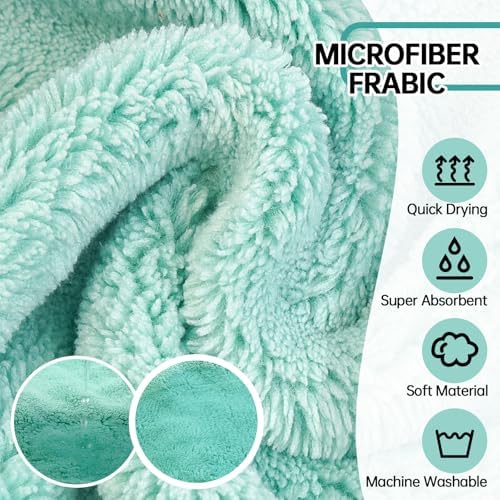 Dog Bathrobe, Fast Drying Coat, Super Absorbent Bath Towel Green S - Image 2