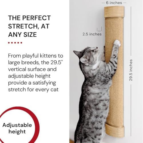7 Ruby Road Wall Mounted Cat Scratcher, Replaceable Sisal Scratching Post - Image 4