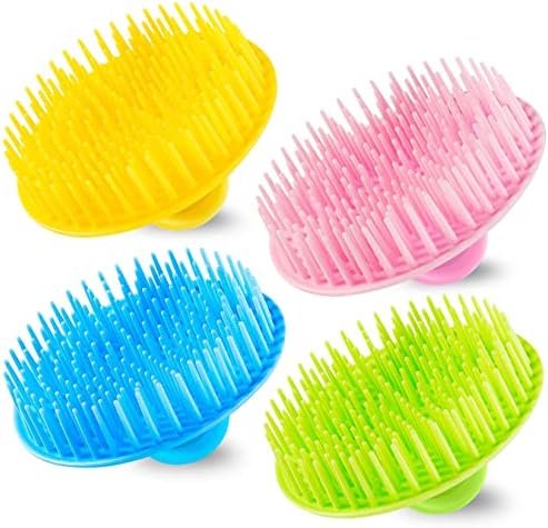 4PCS Hair Scalp Scrubber Massager Brush Head Exfoliator Shower Shampoo Comb by YEALIFE