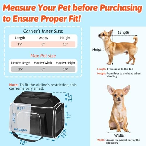 Petskd Top-Expandable Small Pet Carrier 18"x11"x11" Airline Approved - Image 3
