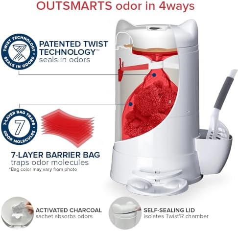 Red Rocket XL Cat Litter Trash Can Multi Kitty Twist’R Step Litter Disposal - Image 2