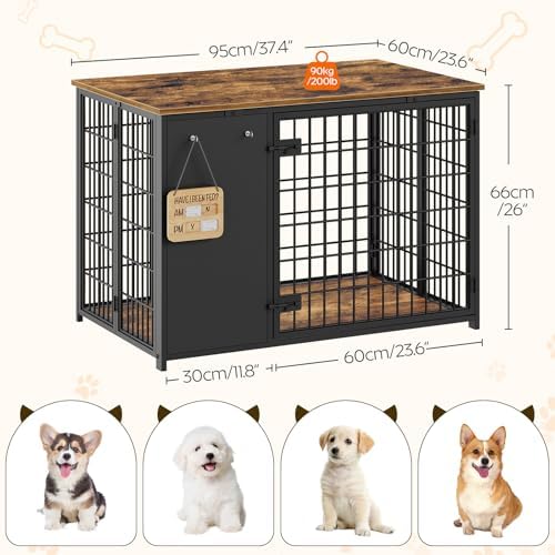 YATINEY Foldable Dog Crate Furniture, Dog Crate - Image 5