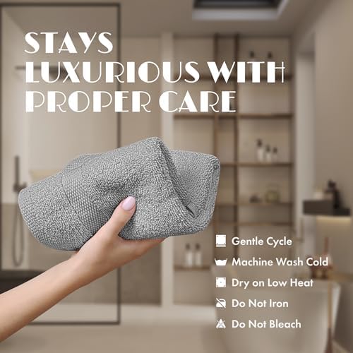 Wealuxe Light Gray Washcloths - Image 6