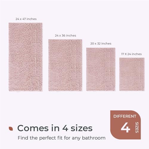 FRESHMINT Chenille Bathroom Rugs Mat 32”x20”, Non-Slip Bath Mat - Image 6