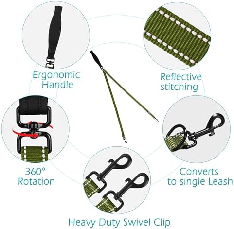 PetBonus Two Point Control Dog Leash, No Tangle Training Walking Leashes - Image 3