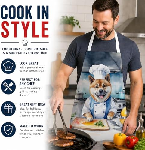 Caroline's Treasures Akita The Chef Apron Cooking Kitchen Server Baking Crafts - Image 2