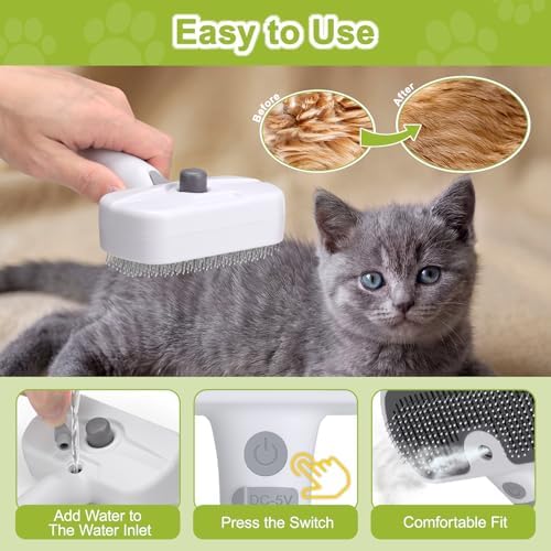 Pet Steam Brush, 3-in-1 Dog & Cat Grooming Comb - Image 6