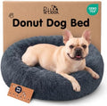 Calming Donut Dog Bed for Small Dogs, Round Dog Bed for Medium & Large Dogs by Petloox