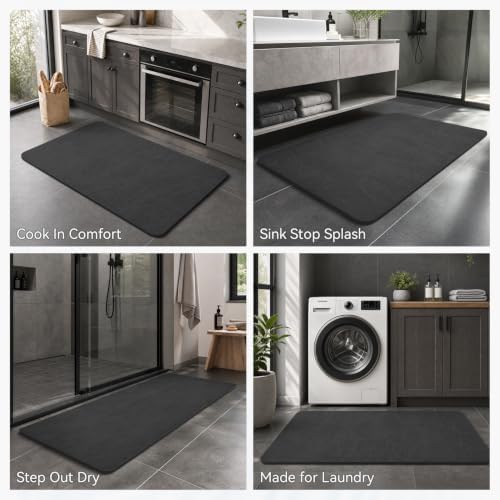 MontVoo -Bath Mat Rug-Rubber Backing Non Slip Quick Dry Absorbent Thin Bathroom - Image 6
