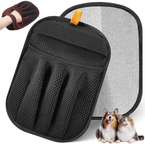 Pet Hair Removal Glove Cat & Dog, Electrostatic Reusable Hair Remover Tool by Salhap