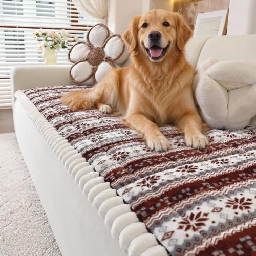 Christmas Couch Cover, Christmas Plush Sofa Cover for Dog Pet 1PC by PJLZJFBY