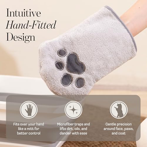 Grooming Mitt Kit with Deshedding Brush, Dogs & Cats - Image 2