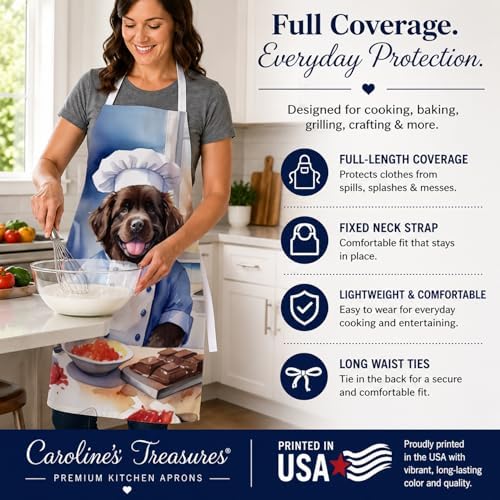 Caroline's Treasures Newfoundland The Chef Apron Cooking Kitchen Server Baking - Image 4