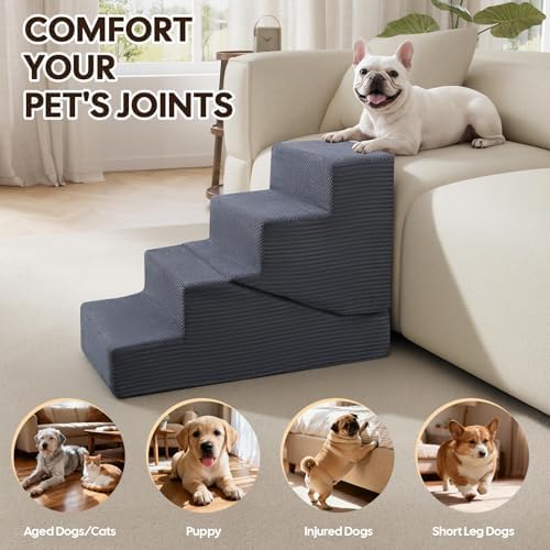 Dog Ramp for Bed Couch, 25.6" H Dog Stairs for Small Dogs - Image 5