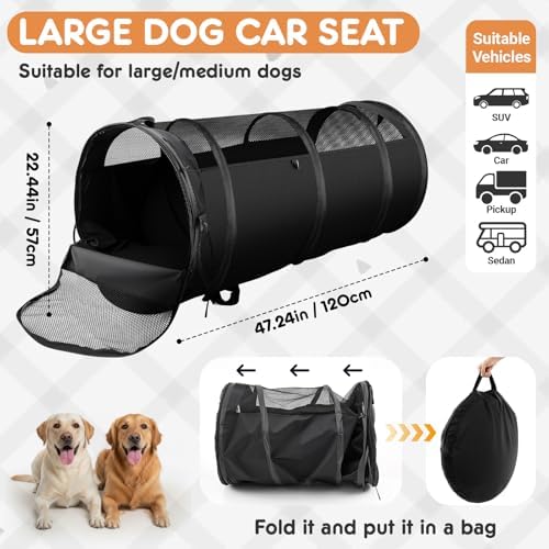 Abbylike Dog Crate for Car, Pet Travel Tube Car Crate Large Kennel, Pet - Image 2