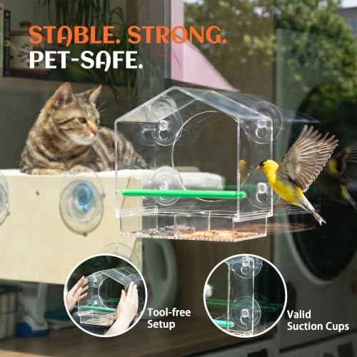 Cat Window Bird Feeder for Indoor Cats, Bird Watching TV for Cats - Image 5