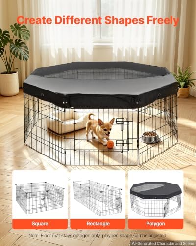 VEVOR Dog Playpen, 24 Inch 8-Panel Metal Puppy Pen - Image 6