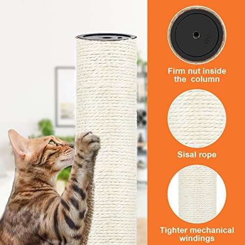 4 PCS M8 Cat Scratching Post Replacement, 15.7 x 3.1 Inch Sisal Pole Cat Tree - Image 4