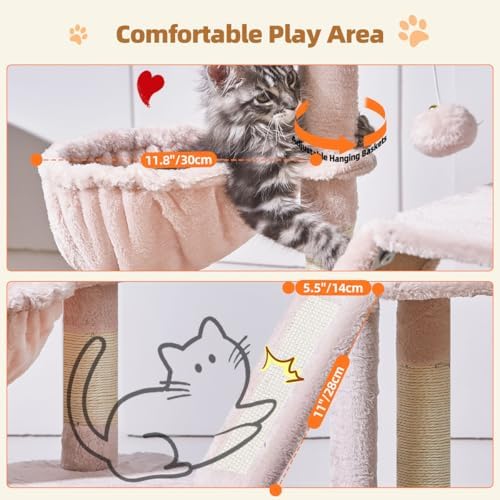 Taoqimiao Cat Tree, 38.5In Cat Tower - Image 4