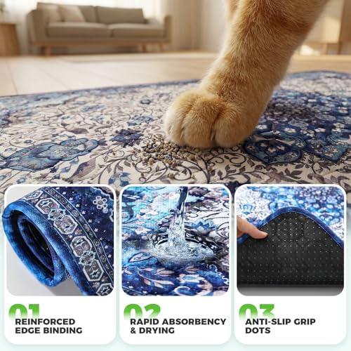 Hompet Cat Litter Mat 2 Pack, 36x48 Machine Washable Trapping Mats - Image 5