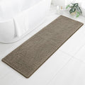 Chenille Bathroom Runner Rug 24"x72" Taupe, Plush Bath Mat by Kildoss