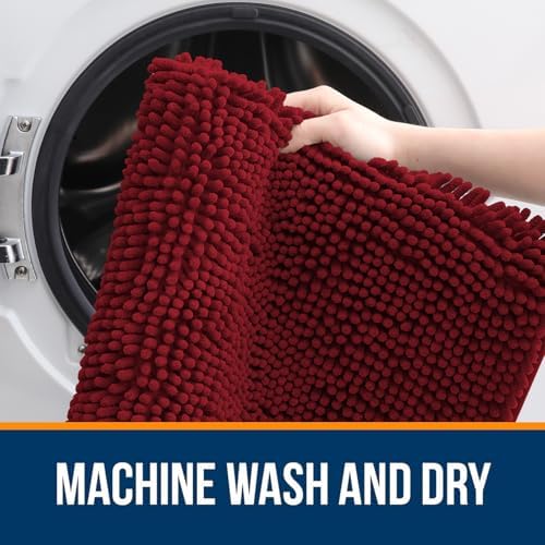 OLANLY Bathroom Runner Rugs 59x24, Extra Soft Absorbent Chenille Bath Rugs - Image 5
