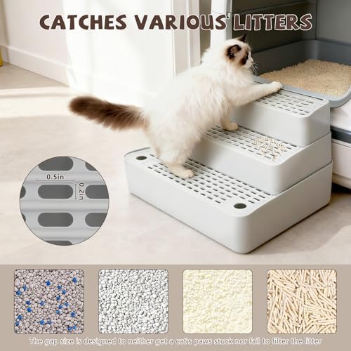 Adjustable 3-Step Cat Ramp for Litter Box, Litter Trapper - Image 5