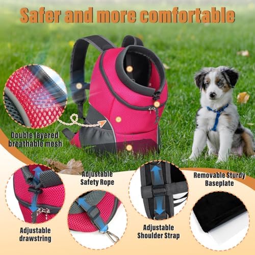 YUDODO Dog Front Carrier Backpack, Adjustable Breathable Dog Backpack - Image 3