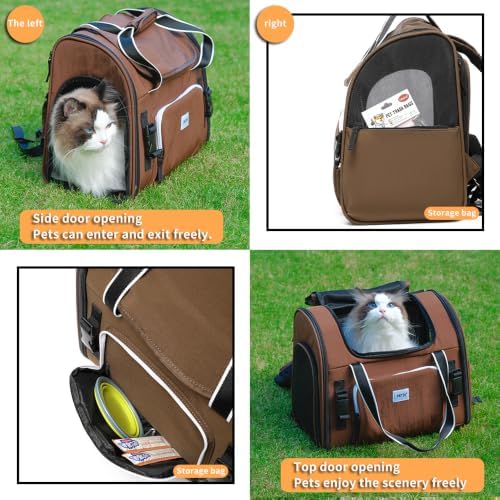 Pet Backpack Carrier for Small Dogs Medium Cats, Breathable and Collapsible - Image 3