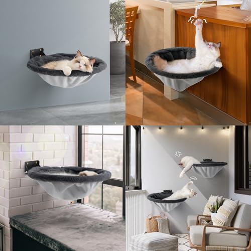 JUNSPOW Cat Hammock Wall Mounted, Foldable & Stable Cat Beds- Breathable Cats - Image 6