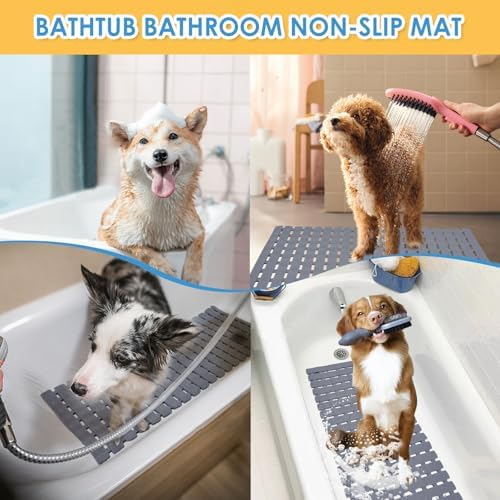 Bathtub Shower Mat, Pet Dog Bathing Non-Slip Mat, Dog Bath mat - Image 4