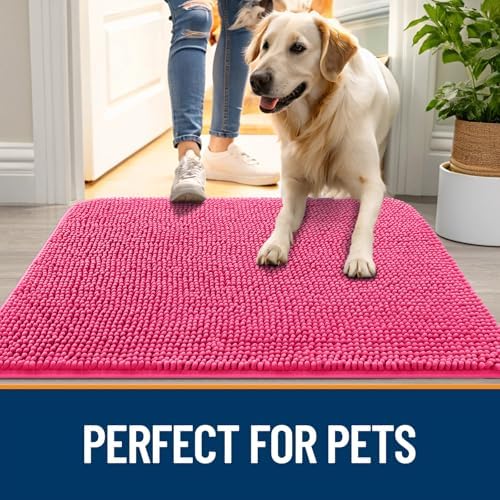 OLANLY Dog Door Mat for Muddy Paws 47x17, Super Absorbent Chenille Mud Mat - Image 6