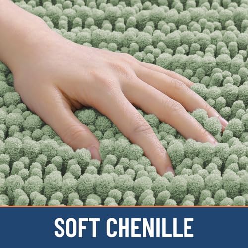 Smiry Bathroom Rugs 47X17, Extra Soft Rubber Backing Chenille Bath Mats - Image 4
